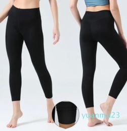 Winter fleece high waist yoga pants nude tight peach hip lift sportswear fitness trousers