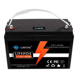 Electric Vehicle Batteries Lifepo4 Battery 12V100Ah Has Built-In Bms Display Which Can Be Used For Mobile Phone Golf Cart Forklift Cam Otlvf