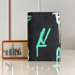 New fashion famous brand graffiti painted canvas wallet men's coin purse203G