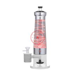 USB Electric Colorful LED Lamp Smoking Bong Pipes Kit Removable Travel Bubbler Tobacco Filter Funnel Spoon Bowl Oil Rigs Waterpipe Dabber Tip Straw Holder