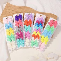 Hair Accessories 10Pcs/set Baby Grosgrain Ribbon Bowknot Clips For Girls Colorful Bows Clip Hairpin Barrettes Headwear Kids