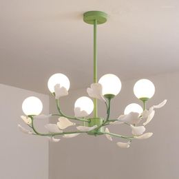 Chandeliers Pastorally Floral LED Chandelier Home Decoration Ceiling Dining Living Room Decor Lamp Kids Bedroom Lights