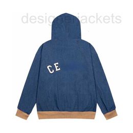 Men's Jackets Designer jacket mens leather sticker letter embroidered denim hoodie couple style zipper sweater 42RC