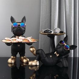 French Bulldog Butler Nordic Resin Dog Sculpture Modern Home Decor for Tabletop Living Room Animal Crafts Ornament 2205246272194