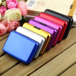 New Metal Credit Card Wallet Cases Card Holder ID Business Card Boxes Purse Wallet 6Pcs Lot226L