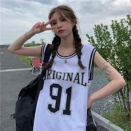 Women's Tanks American Basketball Uniform Sports Vest Female Summer European Retro Sleeveless T-shirt Girl Sweet Cool Gym Tank Top