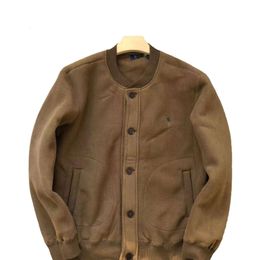 Ralphs Designers Round Sweater Cargo Horse Label Fleece Autumn/Winter Coat Jacket American Loose Bomber For Men And Women