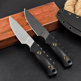Hot BM15600 OR Straight Hunting Knife D2 Stone Wash Blade Full Tang Nylon Plus Glass Fiber Handle Outdoor Fixed Blade Survival Knives with Kydex