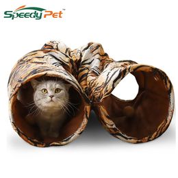 Toys Pet Tunnel Cat Printed Tiger Stripes Crinkly Kitten Tunnel Toy With Ball Play Fun Toy Tunnel Bulk Cat Toys Rabbit Play Tunnel