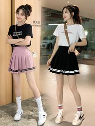 Skirts Large Size Preppy school uniform high waist pleated skirts Kawaii Harajuku Skirt girls lolita aline sailor skirt 230426