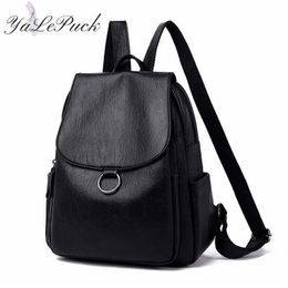 New Women Leather Backpack Designer Shoulder Bags for Women Back Pack School Bags Fashion for Teenage Girls Mochila Feminina Q0528336F