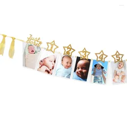 Party Decoration 12 Months Po Frame Banner Garland First Happy Birthday Decorations For 1st Baby Shower Boy Girl My 1 One Year Supplies