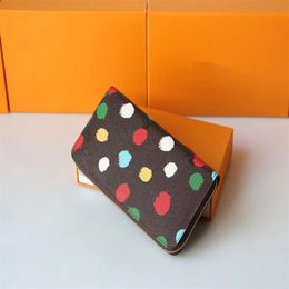 YK Victorine Zippy Wallets 3D Painted Polka Dots 3 Styles Women Fashion Designer Purse Key Pouch Card Holders M81865248a