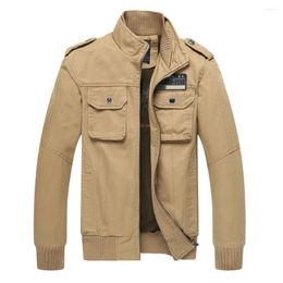 Men's Jackets KOODAO Men Coat Clothing Fashion Cloth Made From Cotton For Spring And Autumn Black/Green/Khaki
