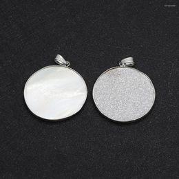 Pendant Necklaces Natural Shell Round Pendants Fashion Jewellery 37mm DIY Handmade Making Earrings Disc Shape Charms Accessories