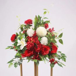 Decorative Flowers Custom Wedding Fake Flower Ball Table Banquet Party Background Set Home Decor Silk 1 Piece