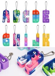 26 Letter Toy Cartoon Anime Keychain Push Bubble Silicone Bag Ornaments Children Halloween Birthday Gifts4708853