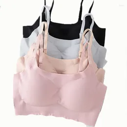 Yoga Outfit Woman No Trace Underwear Spaghetti Strap Push Up Vest Bra Steel Ring Beautiful Back Sports Casual Tank Tops