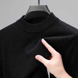 Men's Sweaters Semi-turtleneck Knitwear Sweater Fall/Winter Collar Sweatshirt Solid Colour Pullover Warm 2023 Men Clothes