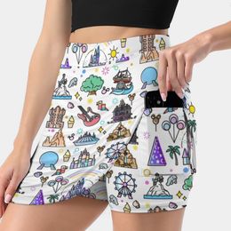 Skirts Happiest Place On Earth Collection It'S A Small World Women's skirt Sport Skort With Pocket Fashion Korean Style 230426