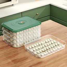 Storage Bottles Plastic Dumpling Box Preservation Organiser Stackable Cold Retention Refrigerator Food Fresh Container Kitchen Supplies