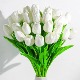 Decorative Flowers Yan 10pcs PU Tulips Artificial Real Touch For Home Room Decor Wedding Bouquet Decoration Office Floral Arrangements