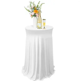 Table Skirt 32x43Inch Round Spandex Cocktail Tablecloths Cover Stretch For Fitted High Top Bar Wedding Party Banquet