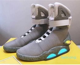 Limited Edition boots Air Mag Sneakers Marty Mcfly's air mags Back to the Future Glow in Dark Gray Led Shoes Lighting Black Red Boots