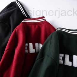 Men's Jackets Designer woolen baseball jacket men's towel embroidered stand collar couple coat casual shirt H69M