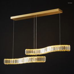 Chandeliers Modern Simple Light Luxury Crystal S-Shaped Living Room Bedroom Study Dining Led Lighting