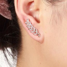Dangle Earrings 18K Gold Leaves Earring Mosan Diamond D Colour VVS1 Creative Wedding/Party/Anniversary/Birthday Fashion Gifts
