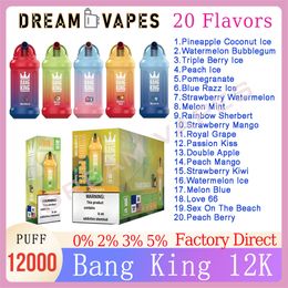 Original Bang King 12000 Puff Einweg-E-Zigaretten 23 ml Pod Batterie wiederaufladbar Puff 10K 0% 2% 3% 5% Vape Pen Bang 12K 20 Geschmacksrichtungen