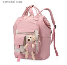 Diaper Bags Maternity Packages Baby Diaper Bag Cartoon Bear Solid Pattern Mummy Bag Diaper Nappy Maternity Bag for Baby Strollers Bags Q231127