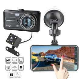 Other Electronics Car DVR 4 HD 1080P Video Recorder Camera Dash Cam WDR Auto DashCam Dual Lens Touch Screen Auto Accessories J230427