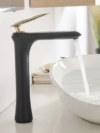 Bathroom Sink Faucets White/Black Gold Basin Solid Brass Mixer & Cold Single Handle Deck Mounted With Bubbler Lavatory Taps