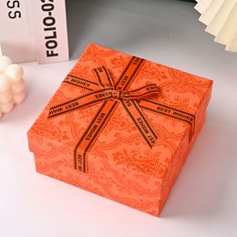 Orange Bow Large Gift Box Goddess Festival Event Companion Gift Box Creative Packaging Box Empty Box in Stock