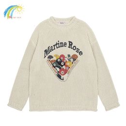 Women s Sweaters 23FW Rolled Edge Billiard Ball Printing Martine Rose Knitted Sweater Men Women High Quality Drop Shoulder Oversized Pullovers 231127