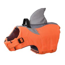 Vests Shark Dog Life Vest for Swimming Boating High Buoyancy Reflective Pet Life Jacket with Rescue Handle Adjustable Safety Swimsuit