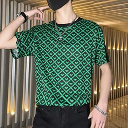 Men's T Shirts Korean Fashion Love Printing T-shirt For Men Summer Short Sleeve Loose Casual Tshirts Streetwear Social Hip-hop Tee Tops 2023