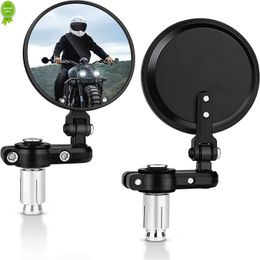 2023 2PCS /SET 22mm Universal Motorcycle Mirror Aluminum Black Handle Bar End Rearview Side Mirrors Motor Accessories