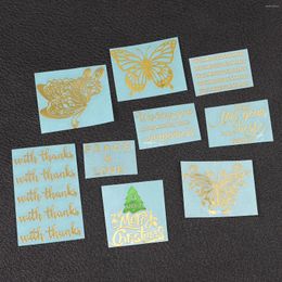 Gift Wrap 5 Pcs Gold Glitter Stickers 3d Self Adhesive Butterfly Merry Christmas Metal Sticker Favors Boxes Label Foil