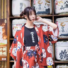 Ethnic Clothing Asian Women Party Blouse Classic Anime Cosplay Costumes Japan Kimono Geisha Yukata Cardigan Sweet Girl Print Haori Shirt