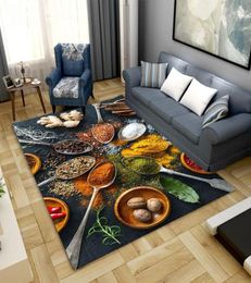 Carpets Spices And Tableware Pattern Area Rugs NonSlip Floor Mat Home Runner Rug Carpet For Bedroom Indoor Outdoor Alfombra Dormi7707712