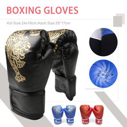 Sports Gloves 1 Pair Adults Kids Boxing Gloves Breathable PU Leather Training Fighting Gloves Sanda Boxing Training Gloves Kickboxing 231127