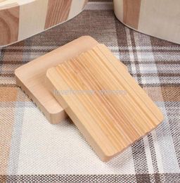 Wooden Natural Bamboo Soap Dishes Tray Holder Storage Soap Rack Plate Box Container Portable Bathroom SoapDish StorageBox CC6549398