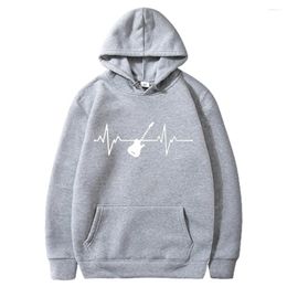 Men's Hoodies Spring And Autumn Youth Fashion Casual Style Hoodie 2d Guitar Print Men Comfortable Sweatshirt Long Sleeve Tops