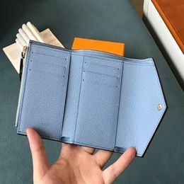 kurze Brieftasche Frauen Brieftaschen Designerartikel Brand -Modeskartenhalter Leder Kupplung Victorine249z