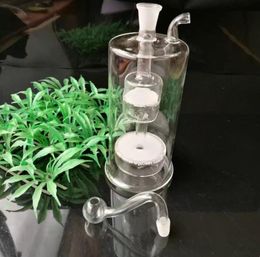 Glass Pipes Smoking Manufacture Hand-blown hookah Double layer sand core ultra silent glass water pipe kettle