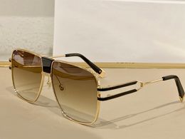 Gold Metal Square Sunglasses Brown Gradient Men Summer Fashion Sunglasses Sunnies gafas de sol Sonnenbrille Sun Shades UV400 Eyewear with Box