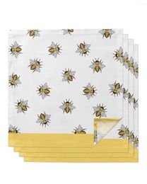 Table Napkin Bee Insect Yellow Napkins Cloth Set Tea Towels Birthday Wedding Party Decoration